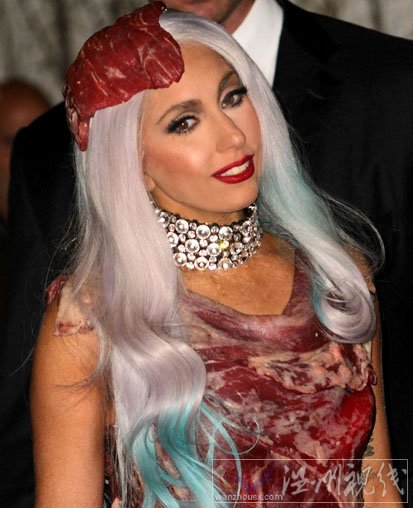 lady gaga mv音樂錄影帶大獎頒獎禮 lady gaga 肉片裝有點血腥感覺