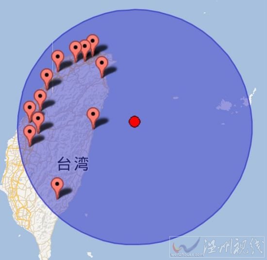 2013年6月29日花蓮地震震中位置圖