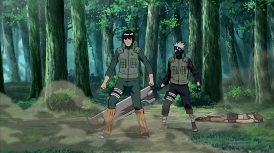 火影忍者508 卡卡西和凱打敗了忍刀七人眾的甚八&middot;串丸組合