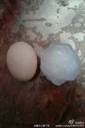 陜西榆林迎來強對流天氣 下起了冰雹砸傷多人