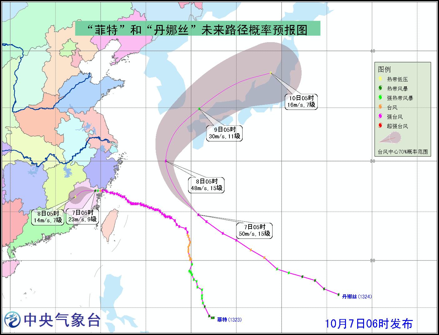 臺風丹娜絲路徑