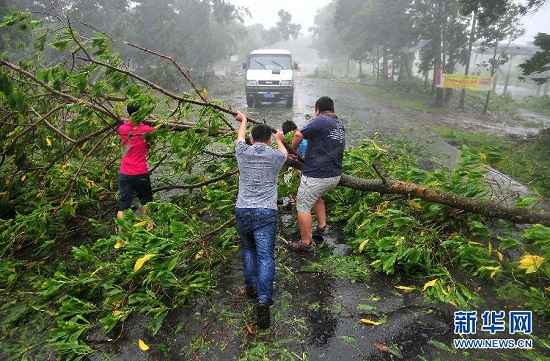 7月18日下午3點半威馬遜在海南省文昌市翁田鎮(zhèn)沿海登陸了