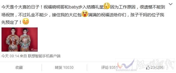 范冰冰缺席婚禮
