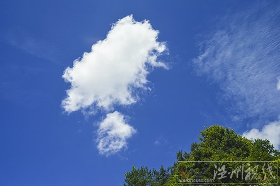 尼伯特臺風來之前溫州藍天白云非常漂亮