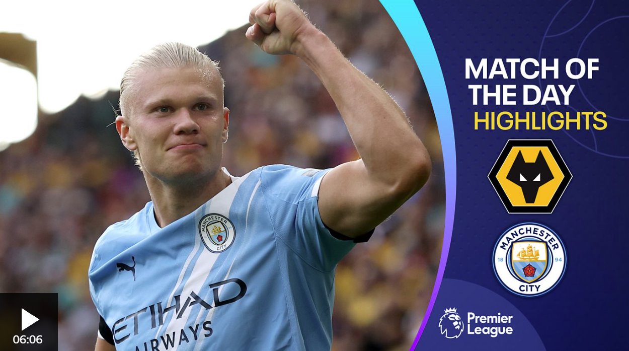 哈蘭德和雷恩德斯主演曼城擊敗狼隊